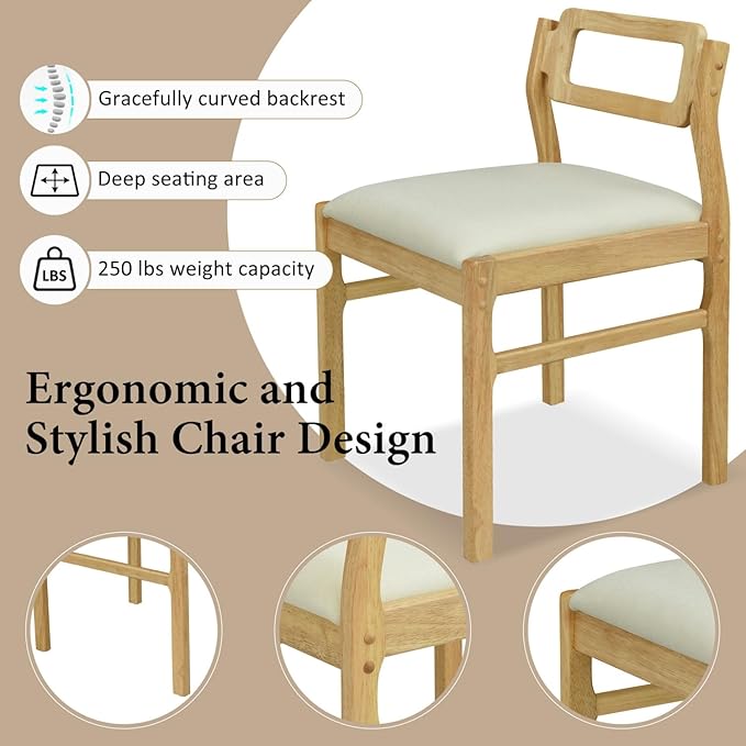 Drop Leaf Dining Table with Chairs Set of 4, 5-Piece Farmhouse Rectangular - Image 5