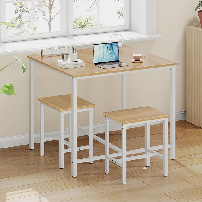 HOOBRO 3-Piece Industrial Dining Table Set, Kitchen Table, Space Saving Dinette - Image 6