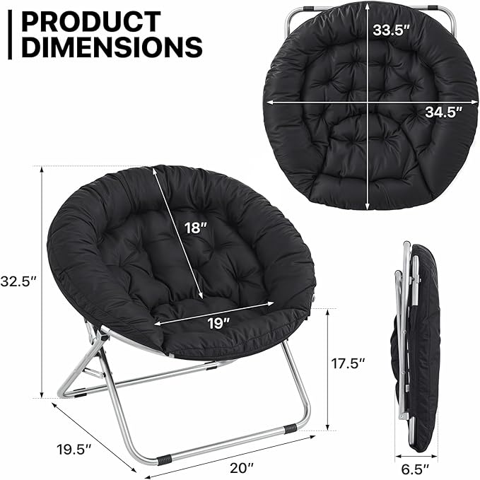 MoNiBloom Round Folding Saucer Chair - Image 3