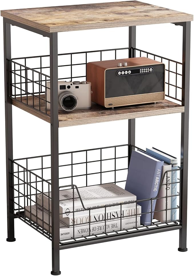 X-cosrack Side Table, Small End Table Record Player Stand by X-cosrack