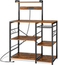 Kitchen Bakers Rack with Power Outlet & Hangers by Unknown
