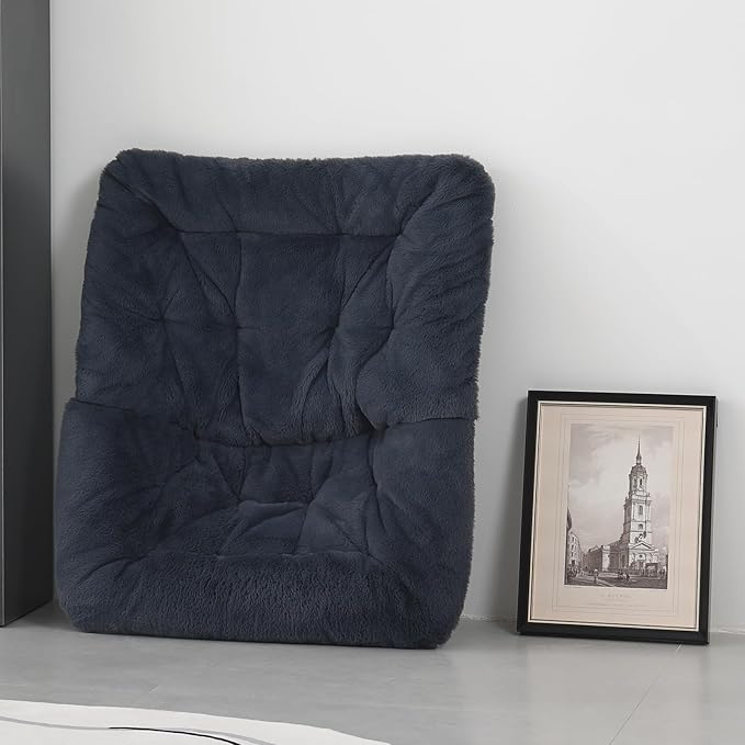 Saucer Chair, Comfy Doorm Chairs, Oversized Folding Faux Fur Chair, Foldable - Image 5