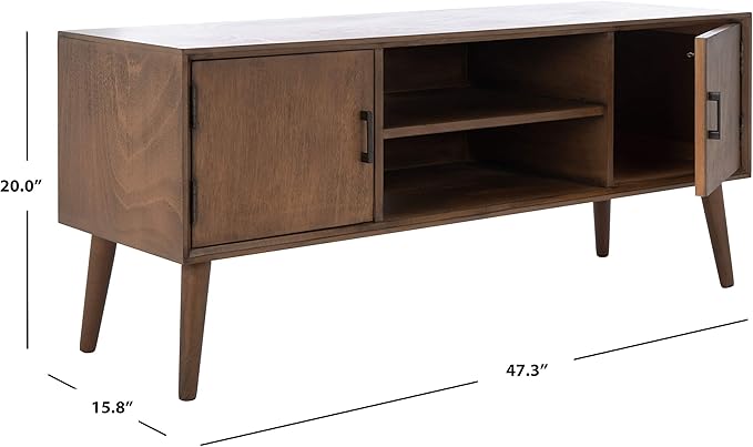 SAFAVIEH Sorrel TV Stand for up to 55" Flatscreen – Brown, 2 Doors - Image 2
