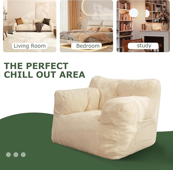 HIGOGOGO Giant Bean Bag Chairs for Adults, Big Comfy Chair Sofa for Bedroom - Image 7