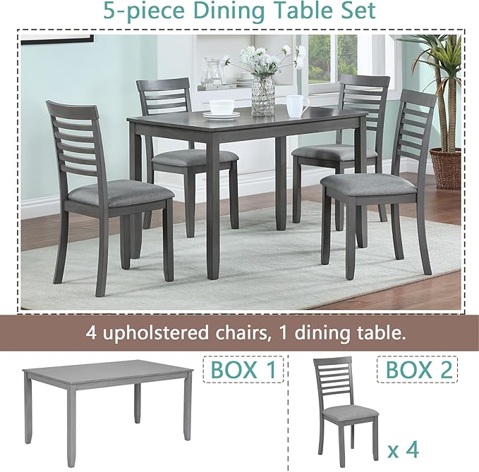 KEIKI 5-Piece Standard Height Dining Table Set - Image 7