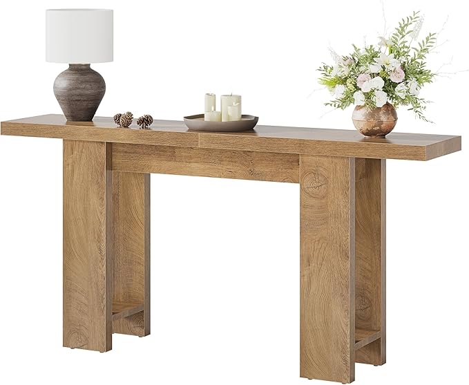 63-Inch Farmhouse Console Table, Narrow Long Sofa Table Behind Couch, Wooden - Image 8