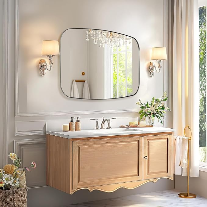 ANDY STAR Brushed Nickel Bathroom Mirror, 30x36’’ Oblong Mirror - Image 4