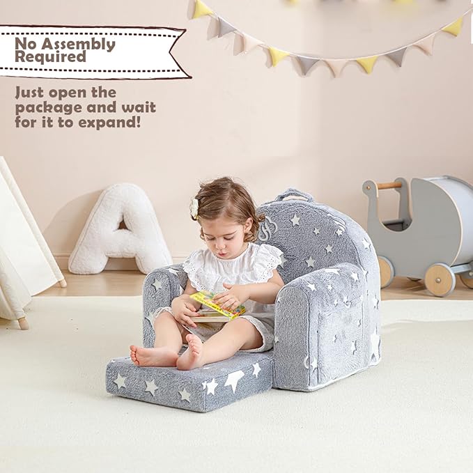 Toddler Chair Comfy, Toddler Couch Fold Out, 2-in-1 Kids Chair, Flip Out Kids - Image 2