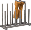 MyGift Vintage Weathered Gray Solid Wood Floor Standing Boot Holder Rack by MyGiftHome