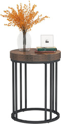 LITTLE TREE Round End Table, Industrial Side Table Small Accent Table, Metal by LITTLETREE