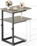 Vagusicc C Shaped End Table, Sofa Table That Slide Under, C Table End Table TV by Vagusicc