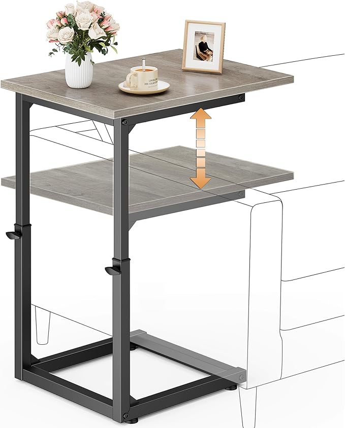 Vagusicc C Shaped End Table, Sofa Table That Slide Under, C Table End Table TV by Vagusicc