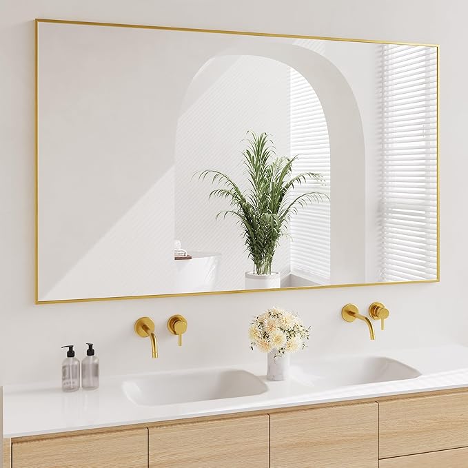 Koonmi Gold Mirrors for Wall, 36x60 Inch Bathroom Mirror, Rectangular Wall by KOONMI