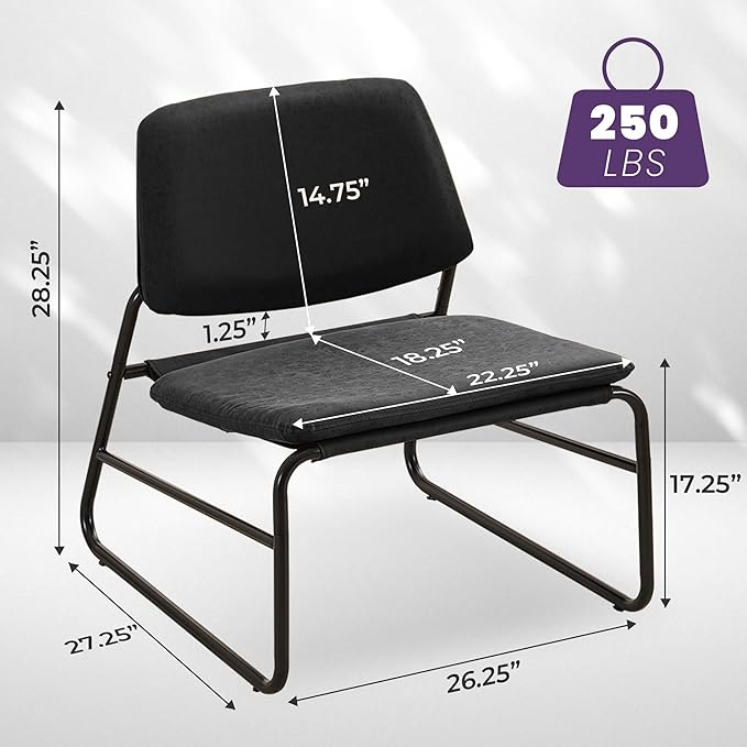 DAICO Modern Accent Chair Comfy Living Room Chair Armless Sling Accent Chairs - Image 2