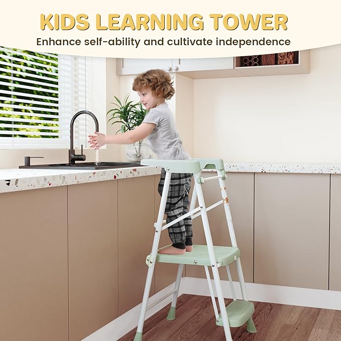 Kids Step Stool 2 Steps, Toddler Tower - Image 6