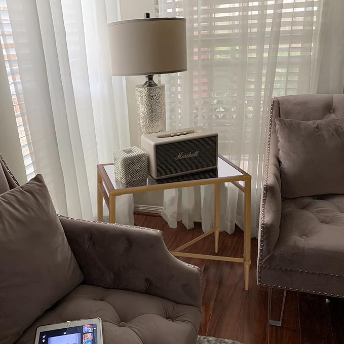 Gold End Table, Rectangle Side Table - Image 7