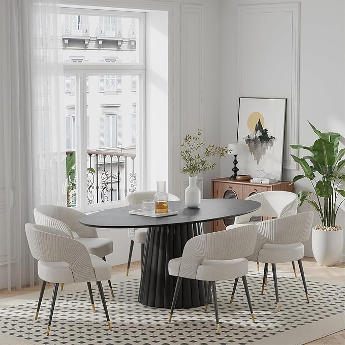 Casaphoria 67" Oval Dining Table, Modern Wood Kitchen Table - Image 8