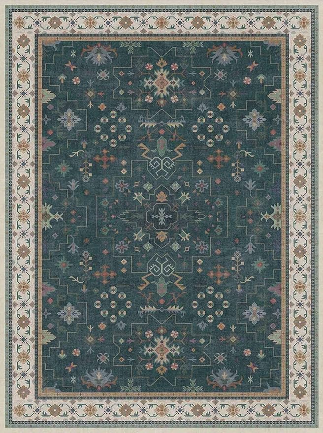 Dark Green Oushak 3x4 Large Entryway Rug - Image 7
