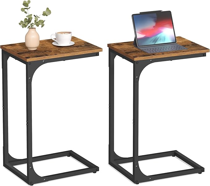 VASAGLE C-Shaped End Table Set of 2, Small Side Table by VASAGLEbySONGMICSHOME