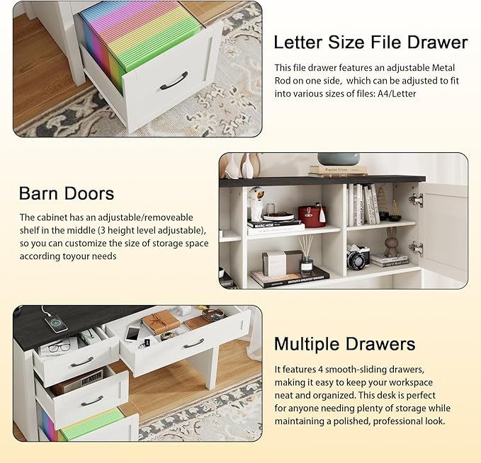 Farmhouse 67" H Executive Desk - Image 5