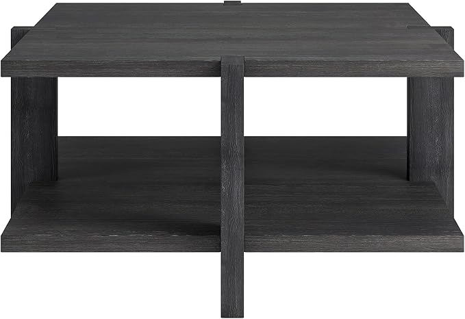 Henn&Hart 35" Wide Square Coffee Table in Charcoal Gray, - Image 4