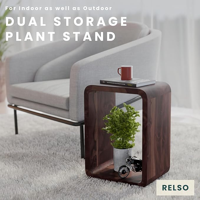 Relso Aurora End Table Solid Sheesham Wood Nightstand - Image 7