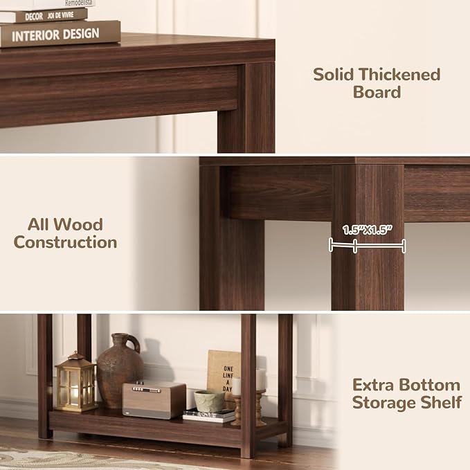 Small Farmhouse Wood Entryway Table Narrow Console Table - Image 5