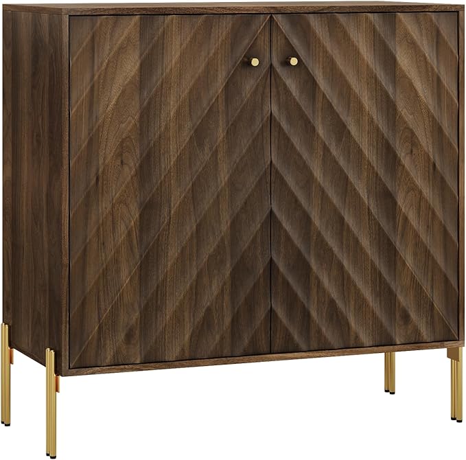 Smuxee Walnut Sideboard Cabinet, Freestanding Buffet Cabinet - Image 9