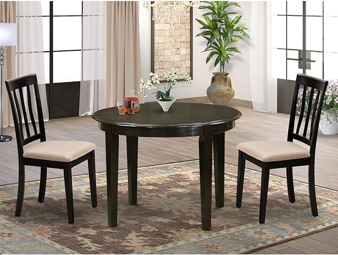 East West Furniture BOAN3-CAP-C 3 Piece Kitchen Table Set - Image 6