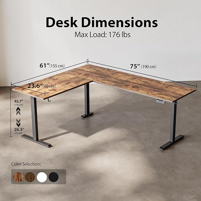 Agilestic L-Shaped Standing Desk Adjustable Height, Electric Corner Standing - Image 3