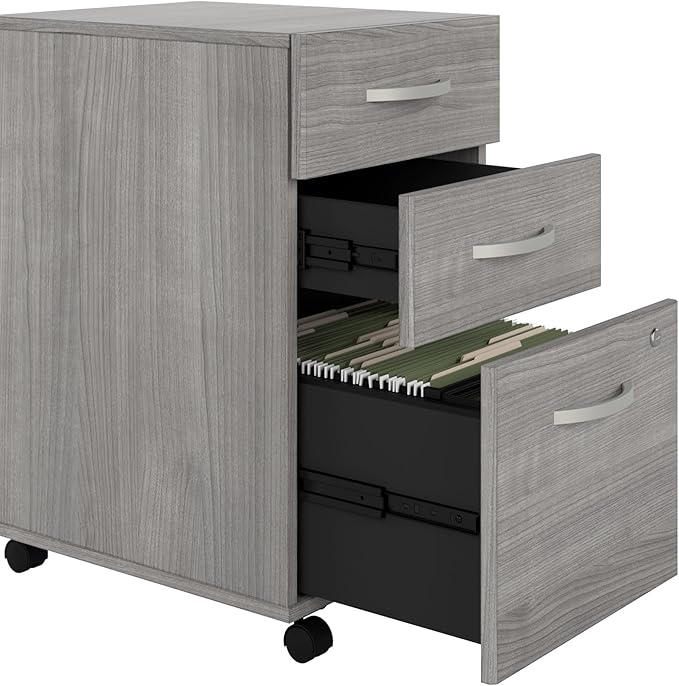 Bush Business Furniture Studio C 3 Drawer Mobile File Cabinet in Platinum Gray - Image 7