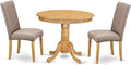 East West Furniture ANDR3-OAK-16 3 Piece Dining Table Set Contains a Round by EastWestFurniture