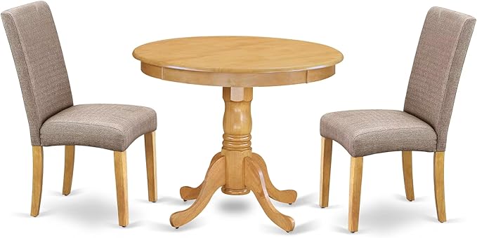 East West Furniture ANDR3-OAK-16 3 Piece Dining Table Set Contains a Round by EastWestFurniture