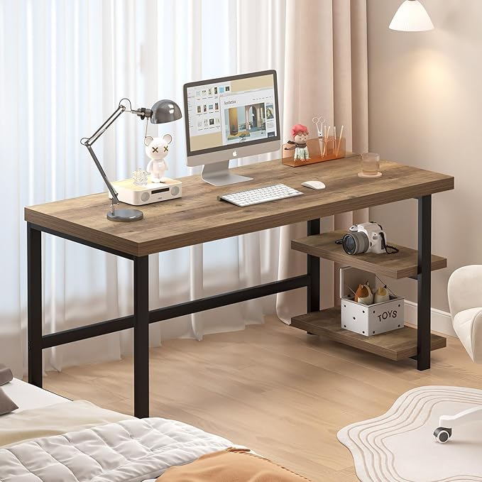 FOLUBAN 60 Inch Home Office Desk, Large Computer Desk - Image 5