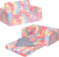 ALIMORDEN Fold Out Toddler Couch, Extra Wide Comfy 2-in-1 Cuddly Sherpa Sofa by ALIMORDEN