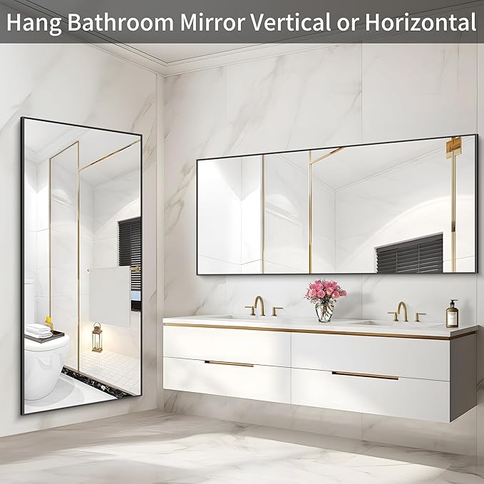 36x72inch Bathroom Mirror, Large Rectangular Wall Mirrors - Image 5