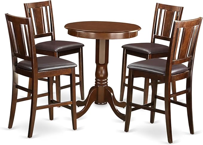 East West Furniture EDBU5-MAH-LC 5 Piece Counter Height Pub Set Includes a by EastWestFurniture