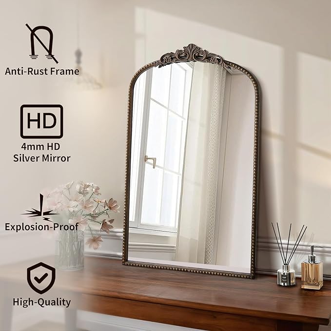 Micasso Traditional Arch Mirror, Wall Mounted Mirror - Image 2