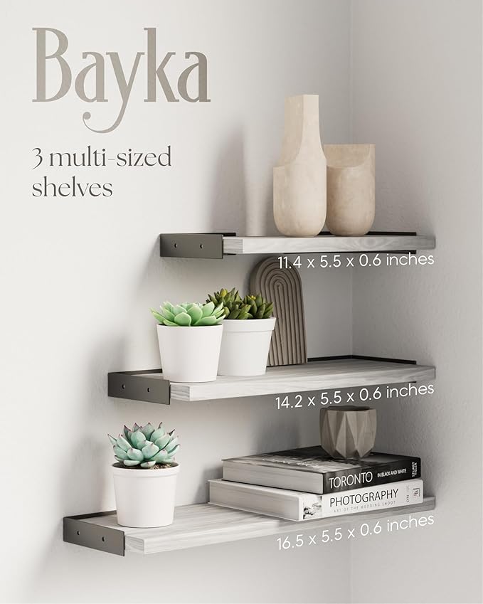 BAYKA Wall Shelves for Bedroom Decor, Floating Wall Shelves for Living Room - Image 3