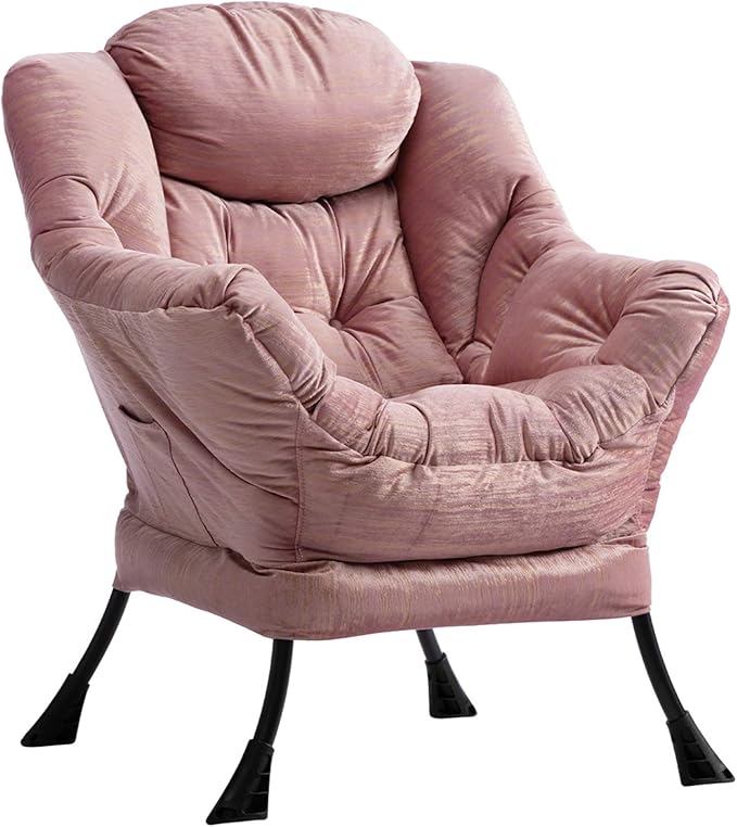HollyHOME Modern Fabric Large Lazy Chair, Accent Oversized Comfy Reading Chair by HollyHOME