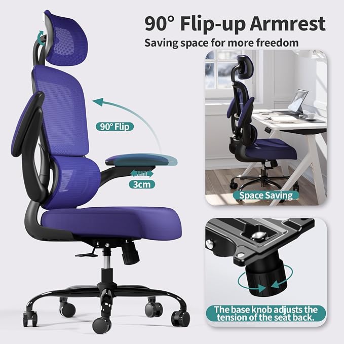 Office Chair Ergonomic Desk Chair, 330 LBS Home Mesh Office Desk Chairs - Image 5
