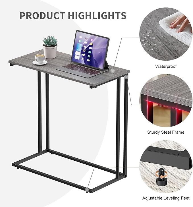 C-Shaped Side Table, Modern End Table - Image 7