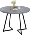 VECELO 35" Round Dining Table for 4, Wood-Grain Tabletop & Heavy-Duty Steel by VECELO