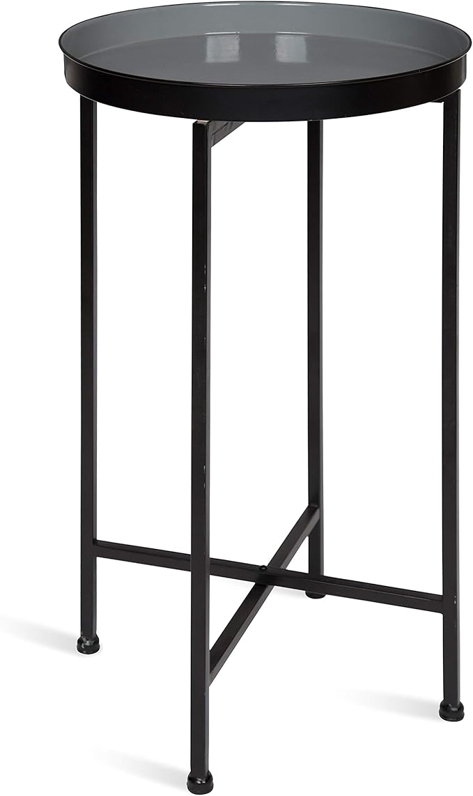 Kate and Laurel Celia Round Foldable Tray Accent Table, Modern Minimalist by KateandLaurel