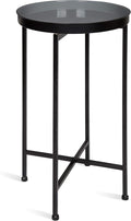 Kate and Laurel Celia Round Foldable Tray Accent Table, Modern Minimalist by KateandLaurel