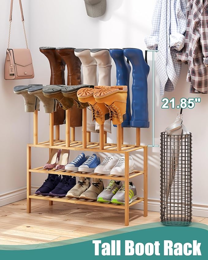 Boot Rack with Shoe Rack, Boot Rack Organizer Tall Boots - Image 4
