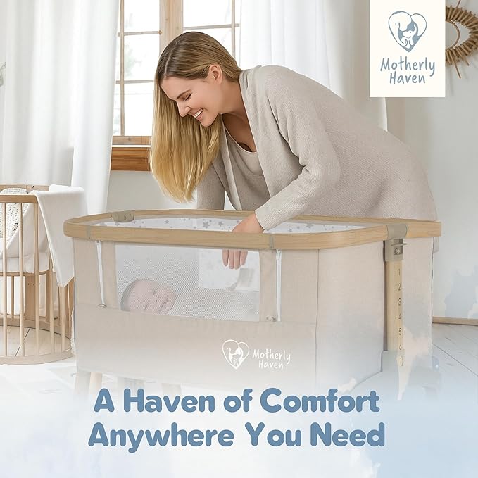 Baby Bassinet Bedside Sleeper, Portable Crib - Image 7