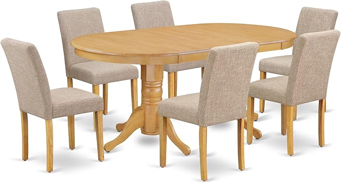 East West Furniture VAAB7-OAK-04 7 Piece Dinette Set Consist of an Oval Dining by EastWestFurniture