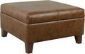 Homepop Home Decor | K2380-YDQY-2 | Luxury Large Faux Leather Square Storage by HomePop