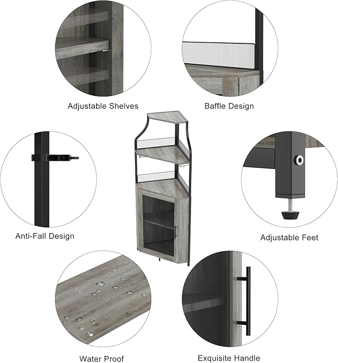 GarveeHome Corner Wine Cabinet - Image 6
